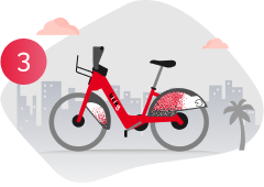 3 Agafa la bicicleta